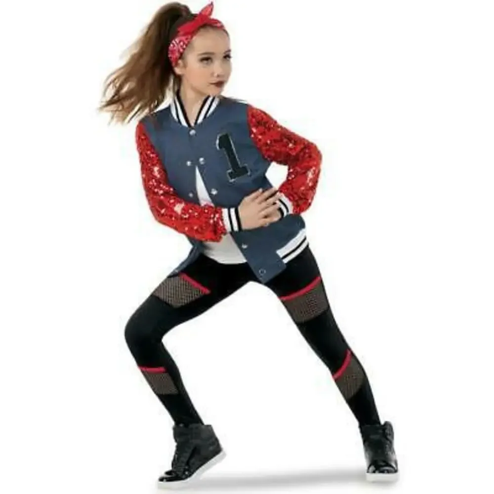 Pre-Owned Dance Costume Jacket Weissman 10551 XXL Child Red Jacket Hip Hop